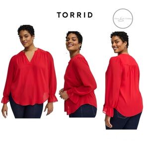 Torrid Harper Chiffon Sleeve Top